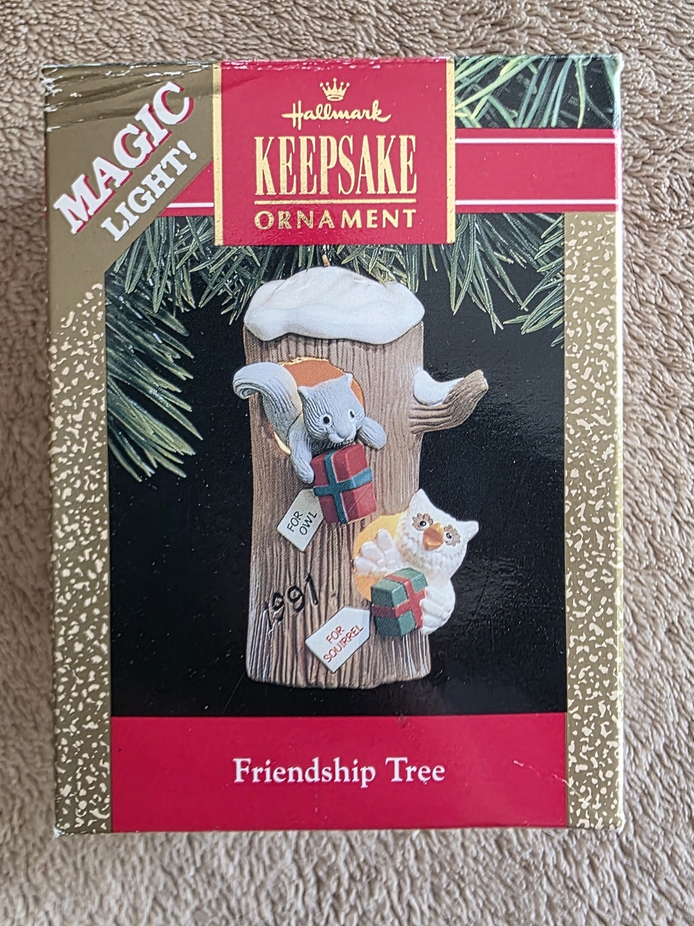 Hallmark Keepsake Ornament Friendship Tree Vintage Untested Light Handcrafted